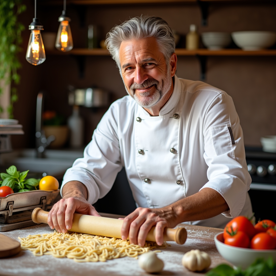 Chef Louis Rossi cozinhando